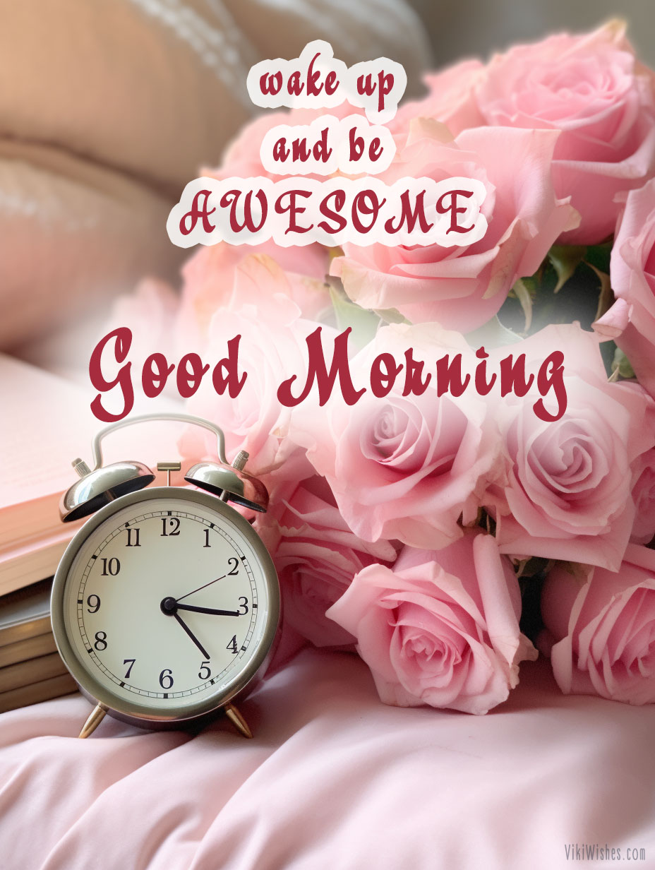 Wake up and be awesome. Good morning image
