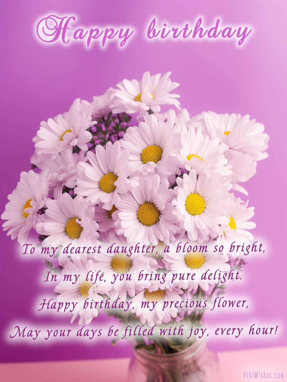 Beautiful Happy Birthday Image for your favorite daughter from dad