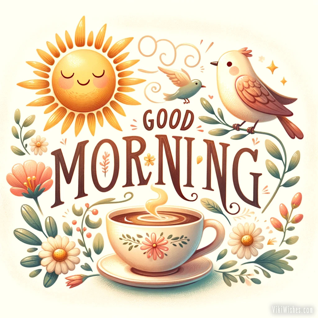Cute 2D image of good morning