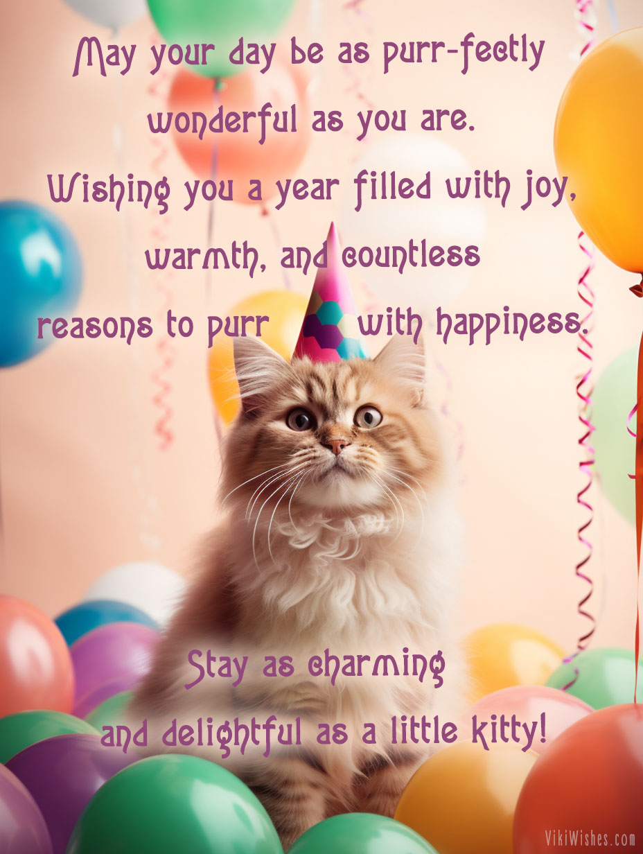 Beautiful Image for sister's birthday with kitty