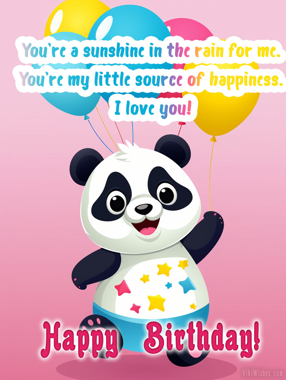 Panda wishes his sister a happy birthday - Image