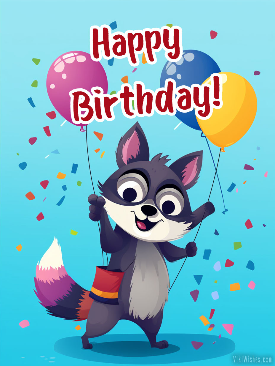 Jolly Raccoon Image for son happy birthday