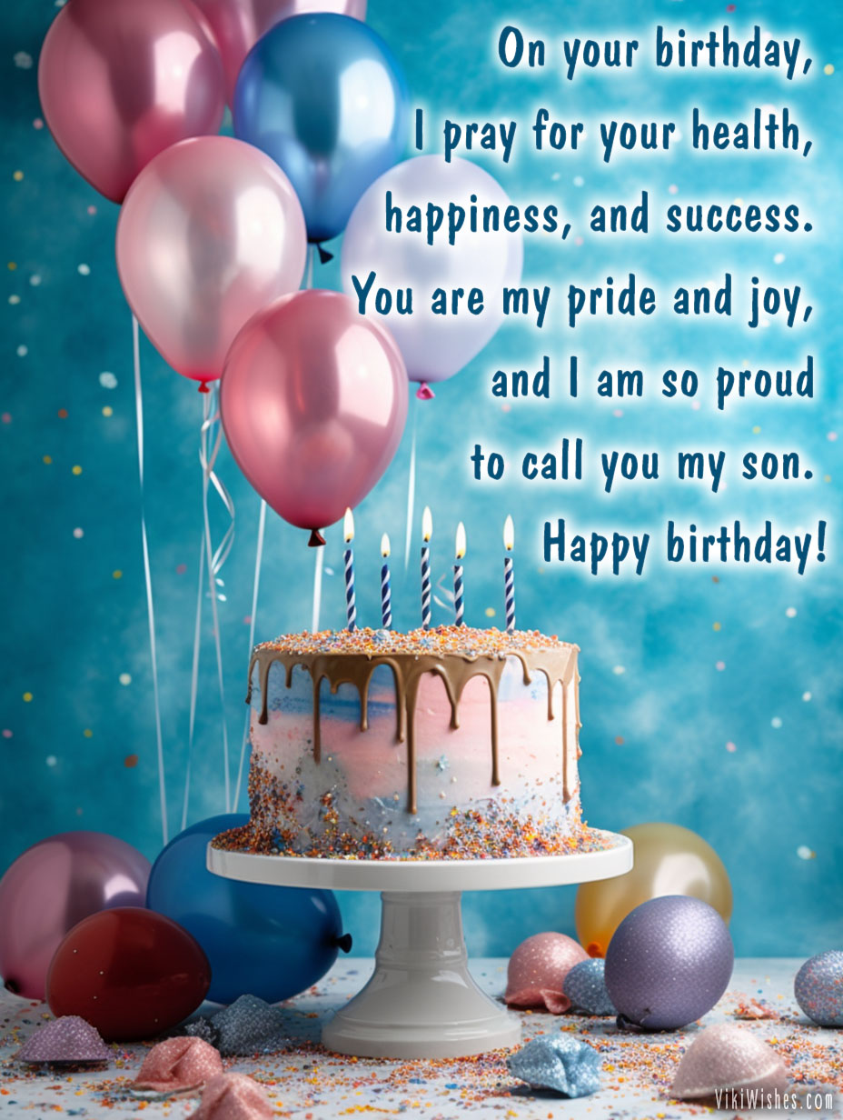 Blessing for Son’s Birthday on image