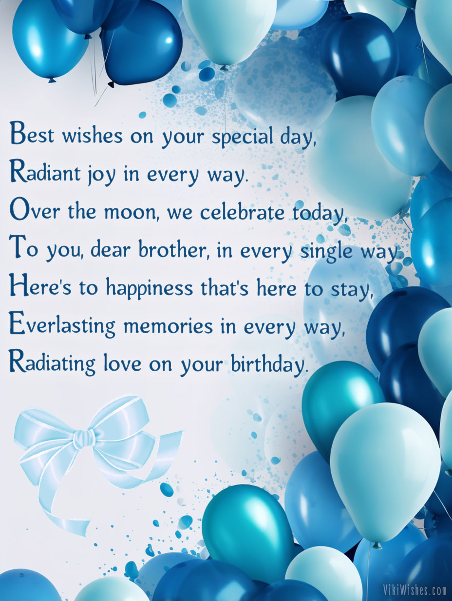 Birthday Verse for Brother From sister